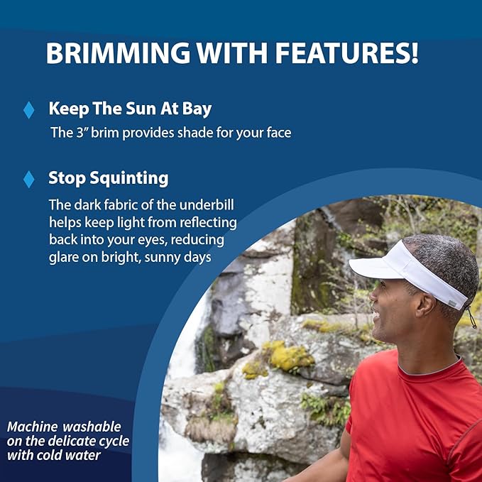 TrailHeads Sun Visor Hat for Men - Recycled Golf Visors for Men - Mens Running Visor for Tennis, Sports, Workouts
