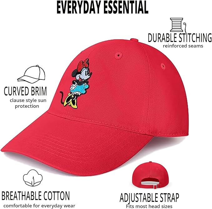 Disney Adult Baseball Cap, Minnie Mouse Adjustable Dad Hat