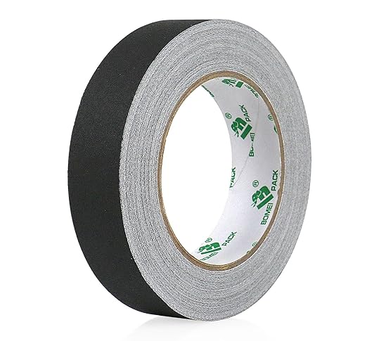 BOMEI PACK Black Gaffer Tape, Matte Non-Reflective, 1inch x 30yds No Residue by BOMEIPACK