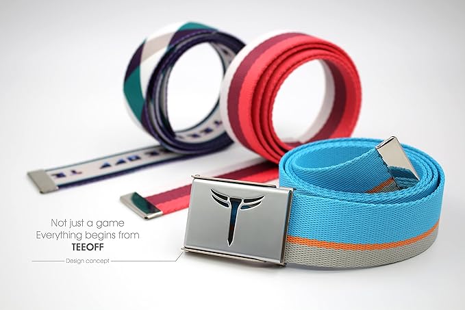Teeoff 3 Pack Golf Web Belt Reversible Metal Buckle