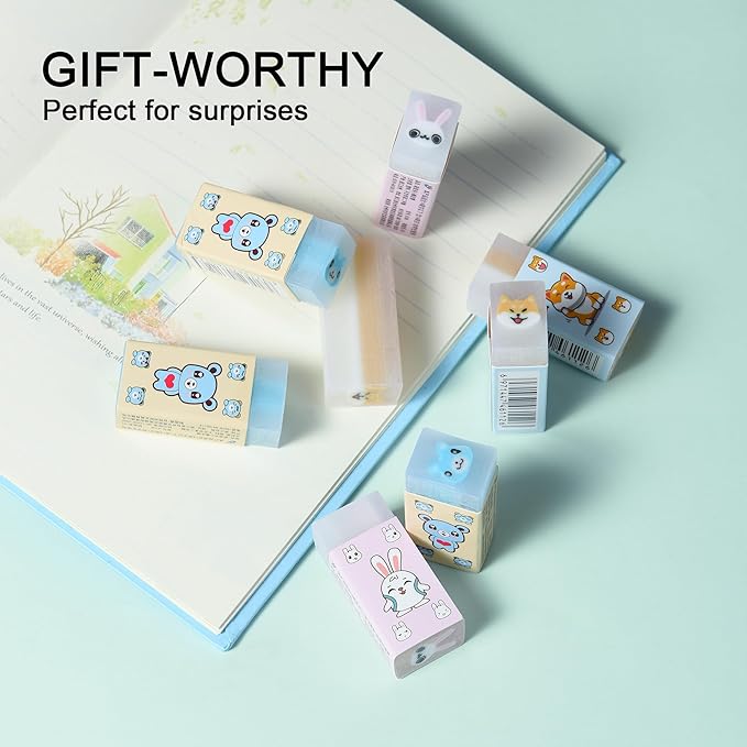 HILAZA 18Pcs Cute Animal Erasers - Image 6