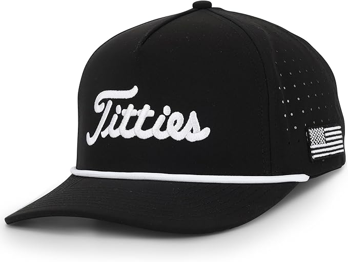 Curves & Clubs Titties Golf Hat - Funny Golf Hat, Titties Hat - Funny American Hat - One-Size-Fits-All - Men's Gifts