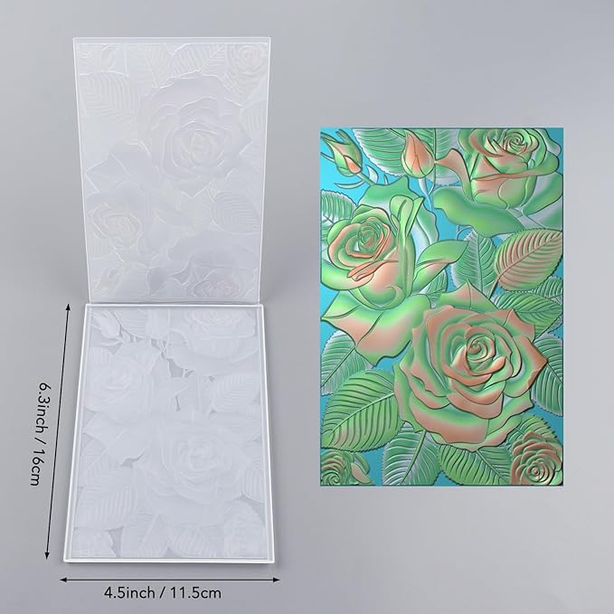 BAOFALI 3D Plastic Embossing Folders Rose - Image 2