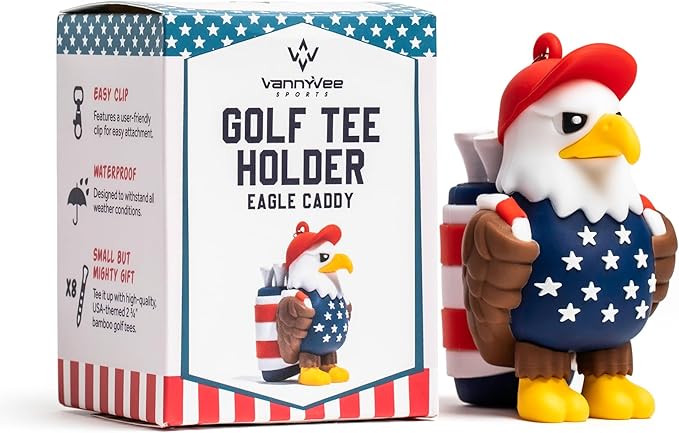 Animal Caddy Golf Tee Holder, Includes 8 Golf Tees, Fun Golf Accessory for Men & Women, Golf Gift