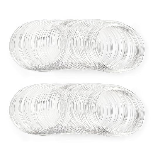 200 Loops Memory Steel Wire for Jewelry Making Supplies, 0.6mm Bangle Bracelet by yuntop