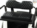 NOKINS Golf Cart Diamond Vinyl Seat Covers, Fit Club Car Precedent/DS/EZGO RXV/TXT/Yamaha Drive Aftermarket Standard Rear Seat Cushion, No Stapler, Multiple Colors and Breathable(Black&Black Stitch)