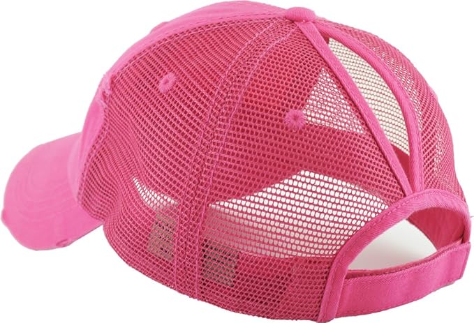 Classic Plain Ponytail Messy High Bun Headwear Adjustable Cotton Trucker Mesh Glitter Hat Baseball Cap