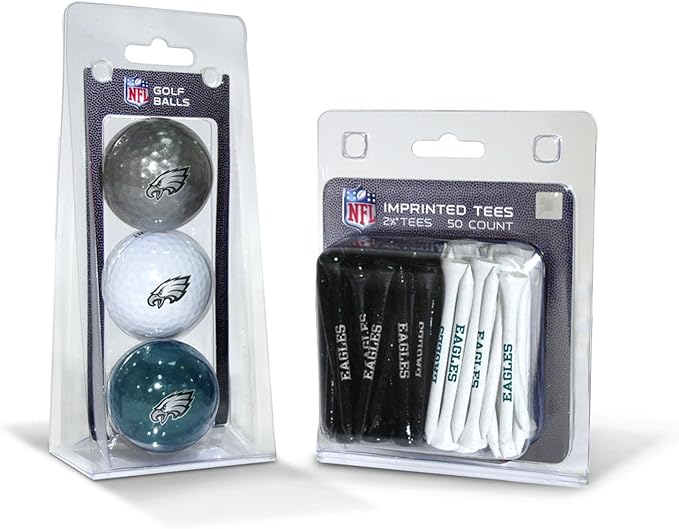 Team Golf NFL Kansas City Chiefs 3 Golf Balls and 50 Golf Tees Logo Imprinted Golf Balls (3 Count) & 2-3/4" Regulation Golf Tees (50 Count), Multi Colored