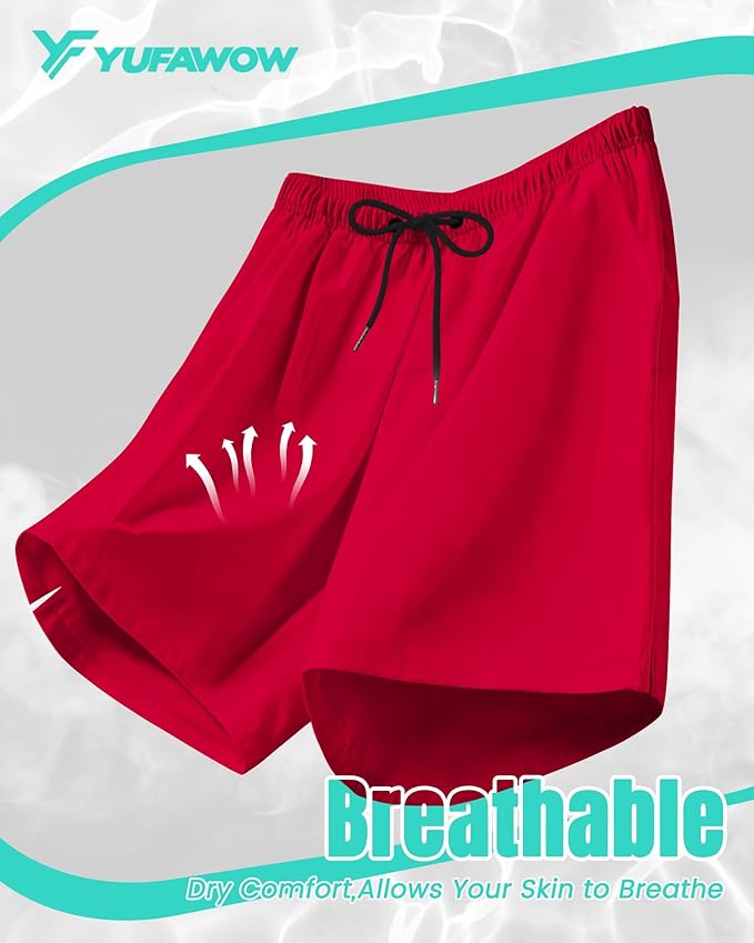 9 Inch Men Swim Trunks with Mesh Lining Quick Dry Breathable Pockets for Summer Beach Cruise Water Park Gym Running