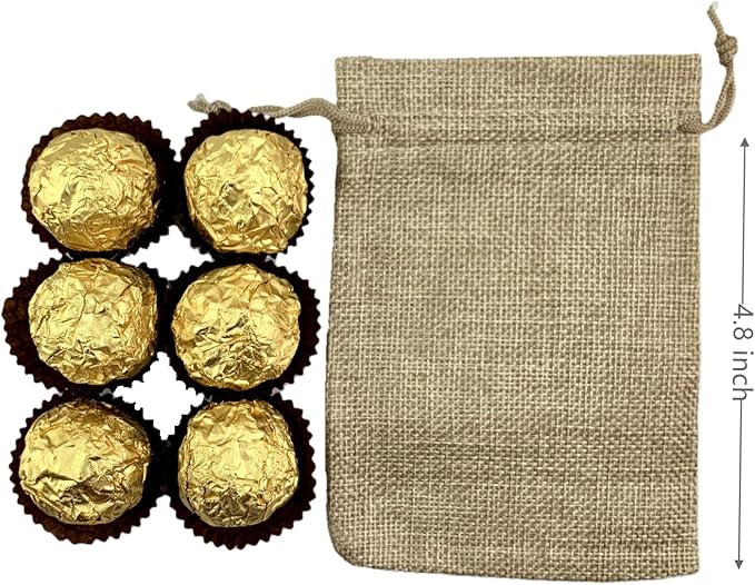 Palmhomee Pack of 25 Burlap Gift Bags - Image 4