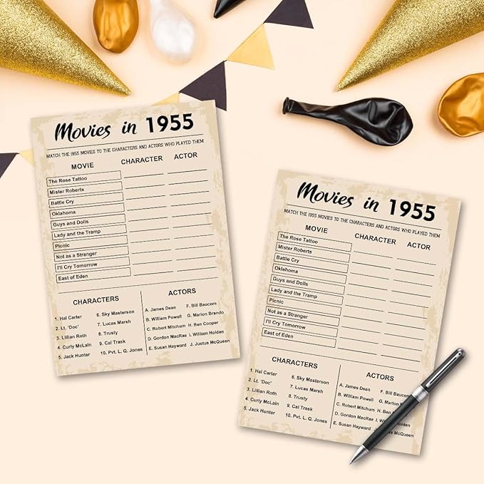 70th Birthday Party Games, Movies in 1955 Games, Birthday Party Supplies - Image 5
