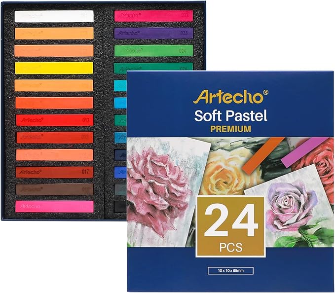 Artecho 24pcs Soft Pastels, Square Chalk by Artecho