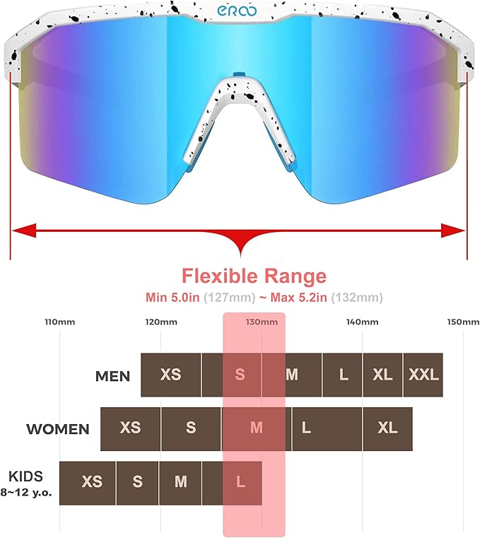 Eazyrun Kids Polarized Sports Sunglasses for Age 8-12 Youth Baseball Softball Cycling Glasses UV Protection for Boy Girl
