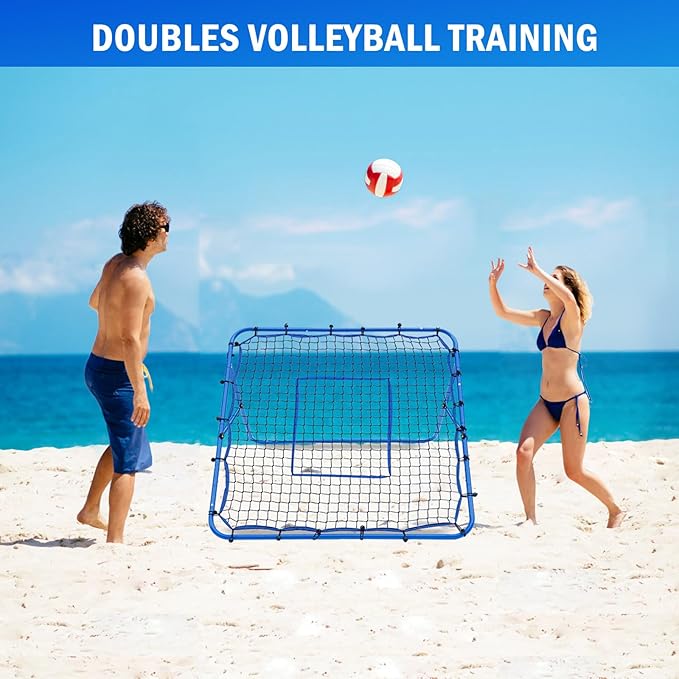 Volleyball Baseball Rebounder Net, Softball Rebounder Pitchback Net Quick Adjustments, Quick Adjustments Lacrosse Bounce Back Practice Equipment, Ideal for Outdoor Indoor and Backyard Training