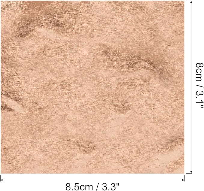 MECCANIXITY Gold Leaf Foil Sheet, Rose Gold Leaf Papers, 3.3 Inch x 3.1 Inch - Image 2
