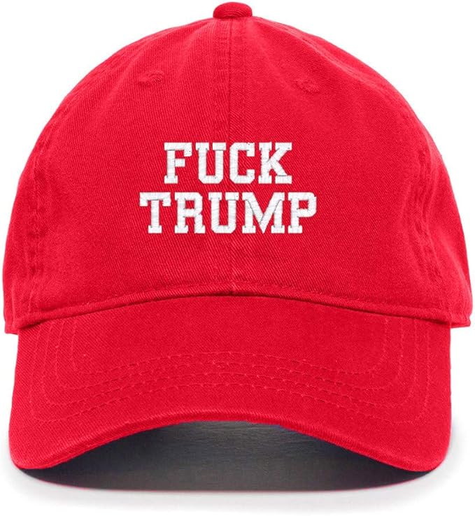 DSGN By DNA Fuck Trump Embroidered Baseball Cap Cotton Adjustable Dad Hat