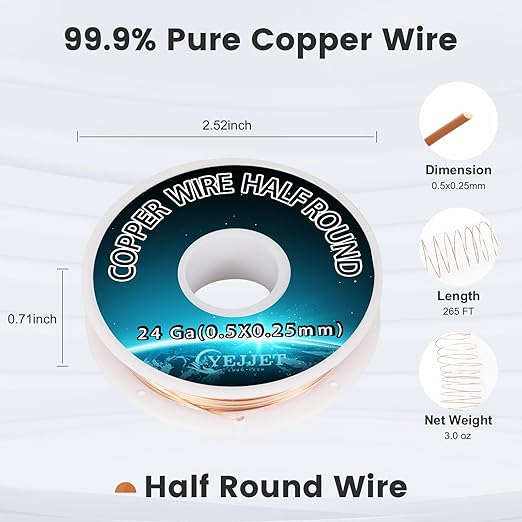Industrial 24 Gauge Half Round Copper Wire - Image 2