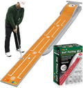 Mini Golf Putting Mat - Indoor/Outdoor with Ball Return Alignment Guide & Durable Velvet Crystal Mat Golf Accessories for Men Enjoy Speedy Wrinkle-Resistant Putting Fun