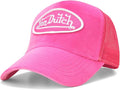 Von Dutch Unisex Trucker Hat - Velvet Curved Bill Mesh Back Retro Classic Adjustable Snapback Baseball Cap for Men and Women