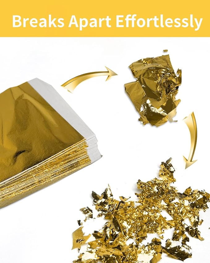 Luckymica Gold Leaf Sheets, Decoration, 5.5" x 5.5" - Image 4