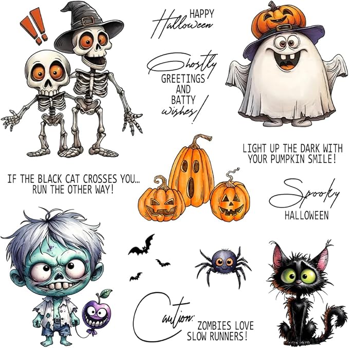 Halloween Clear Silicone stampReusable Stamp - Image 2