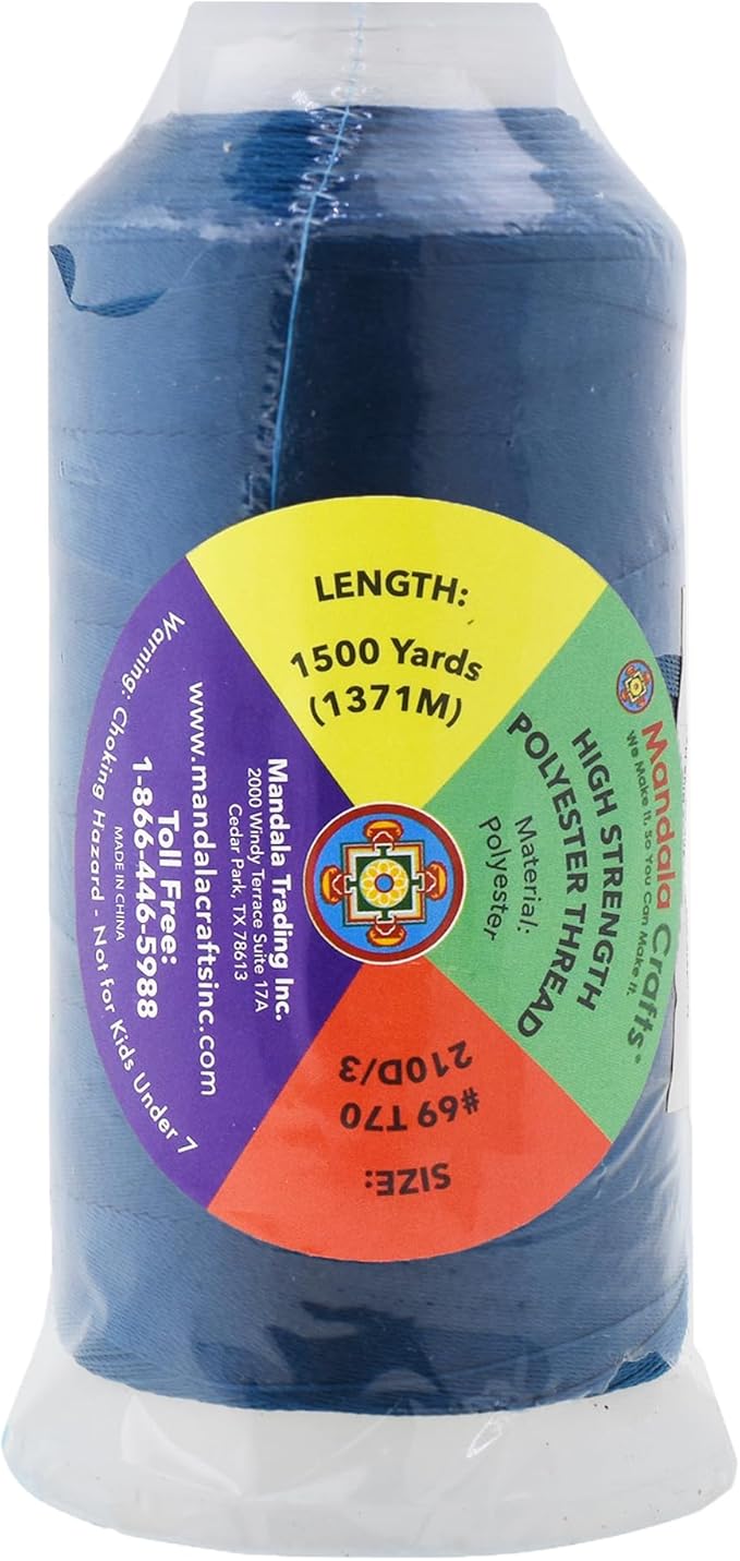Mandala Crafts Airforce Blue Heavy Duty Thread - Image 3