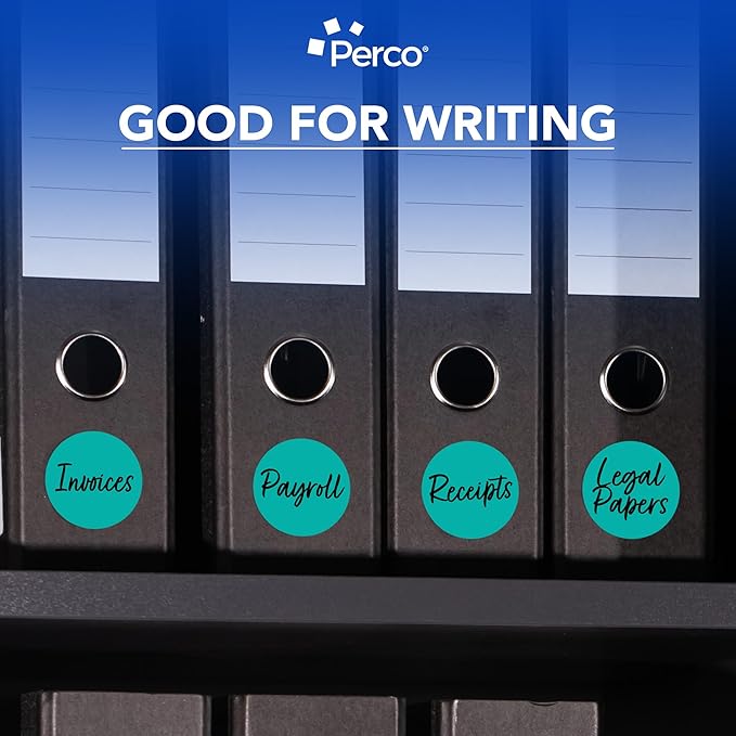 Perco Teal 3-Inch Perforated Circle Dot Sticker Labels — 10 Rolls, 000 Round - Image 6