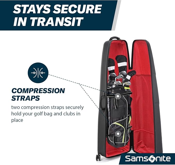 Samsonite Tour Classic Golf Hard Case Golf Travel Bag, Lightweight & Durable ABS Shell, 360 Degree Multi-Directional Wheels