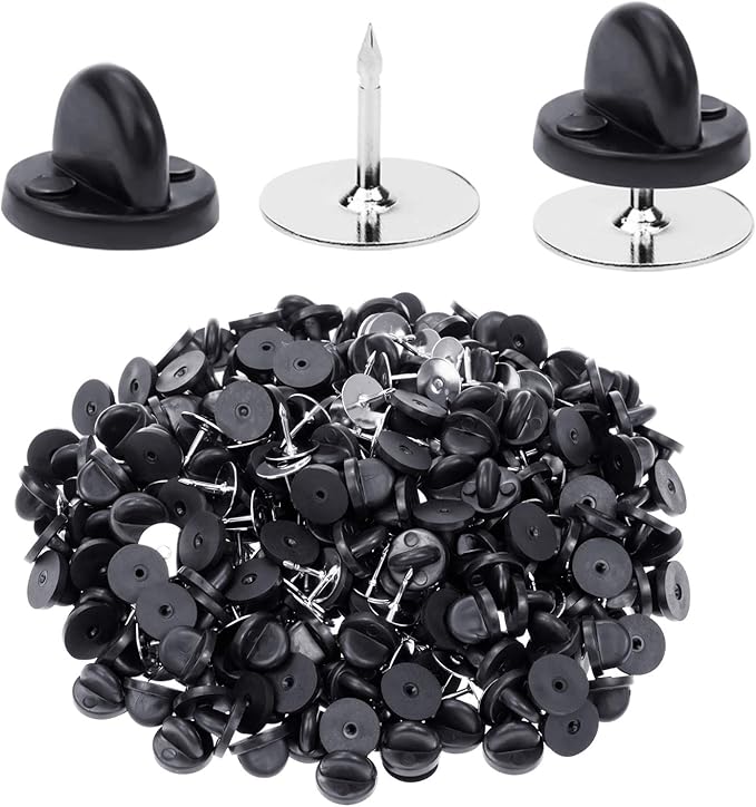 400pcs PVC Rubber Pin Backs Butterfly Clutch Pin Tie Tacks Blank by Heliltd