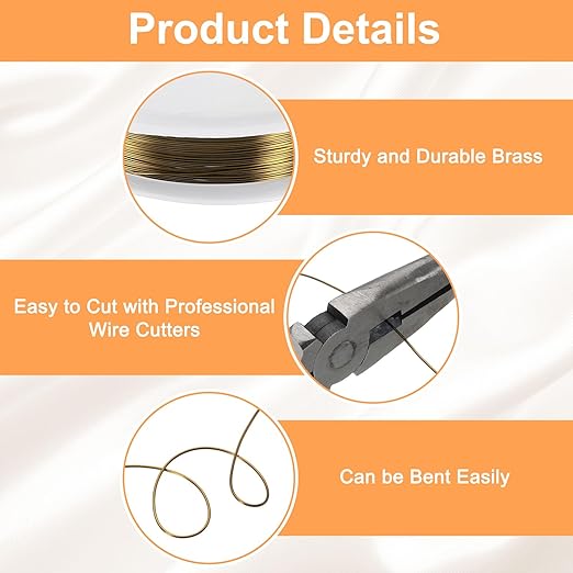 HARFINGTON 49ft Jewelry Wire, 28 Gauge Brass Craft Soft Metal Tarnish Resistant - Image 3