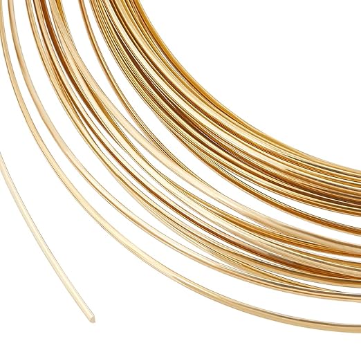 BENECREAT 19.6 Feet 22 Gauge Half Round Copper Wire 1.6mm Wide Brass Craft Wire by BENECREAT