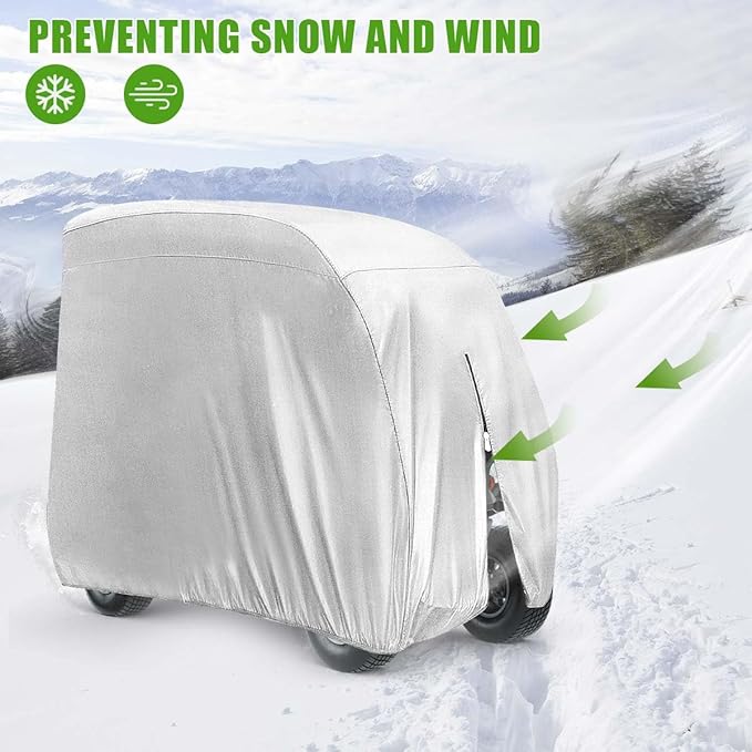 KISEER 4 Passenger 420D Waterproof Golf Cart Cover fits EZ GO Club Car Yamaha, Sunproof Dustproof