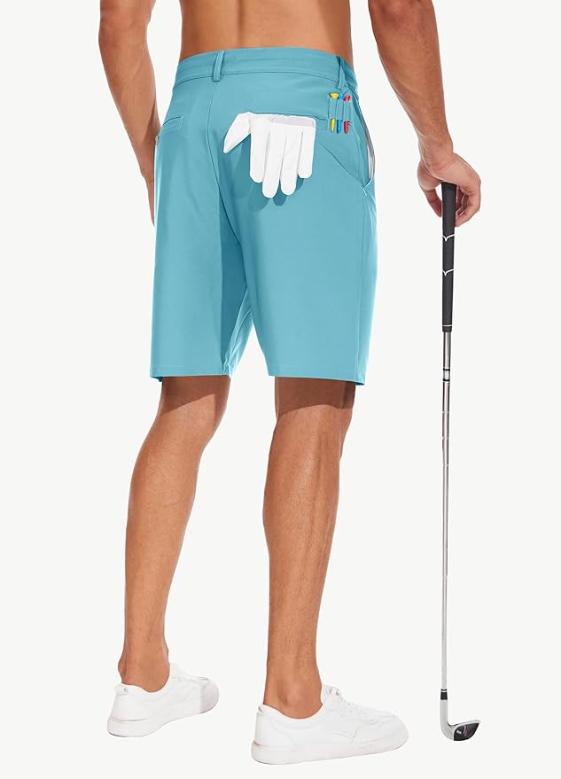 JWM Mens 7"/9" Stretch Golf Shorts - Lightweight Hybrid Casual Dress Work Flat Front Shorts with 5 Pockets Quick Dry UPF50