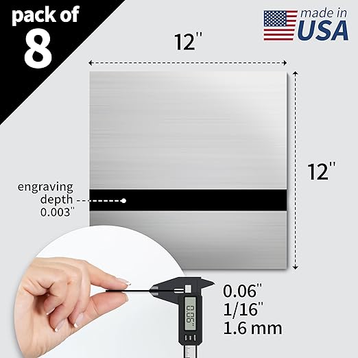 Trotec | Metallic Looking Acrylic Sheet | 12"x12"x1/16, Name Plate | USA Made - Image 2