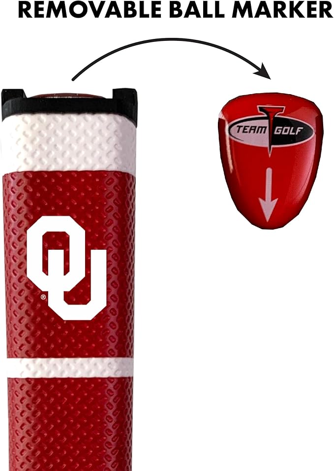 Team Golf NCAA Golf Putter Grip with Removable Gel Top Ball Marker, Durable Wide Grip & Easy to Control