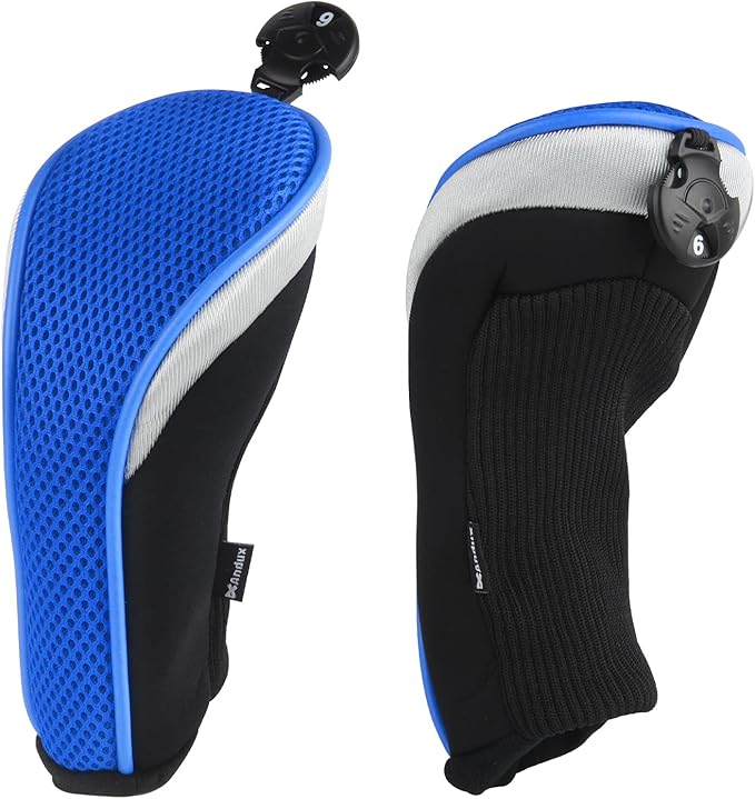 Andux Mesh Golf Hybrid Club Head Covers with Dial Number Tags, 4pcs/Set