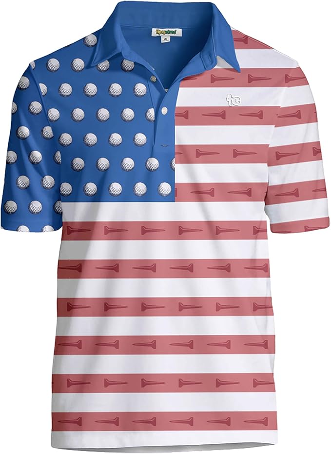 Tipsy Elves Men's Performance Golf Shirt - 4-Way Stretch, Quick Dry, Athletic Cut - Golf Polo