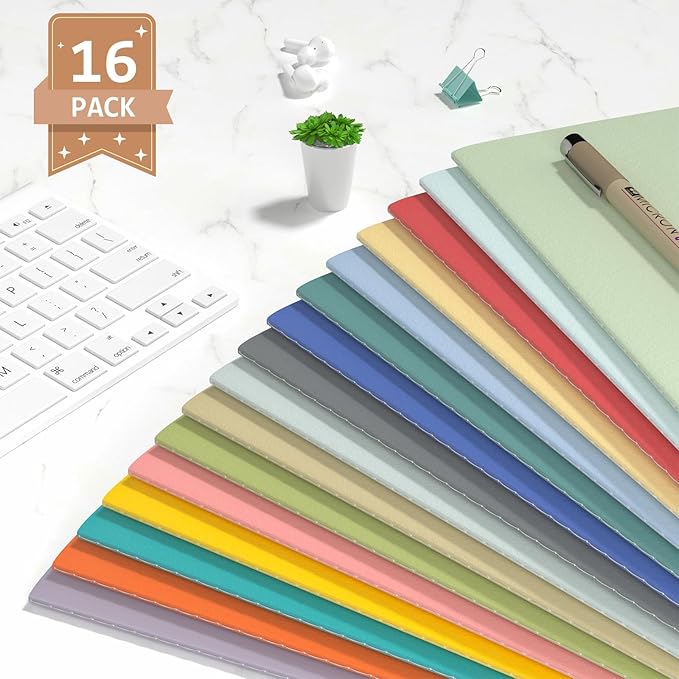 Oucaru Journaling Notebooks A5 Notebook college Blank Sketch Book 16 Pack Small - Image 4