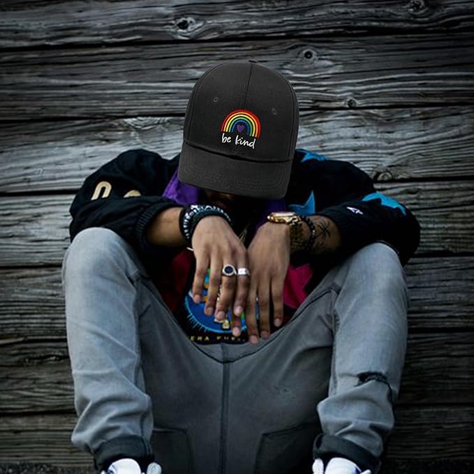 Gay Pride Rainbow Trucker Hat for Men and Women LGBT Embroidered Adjustable Washable LGBTQ Baseball Cap Gifts