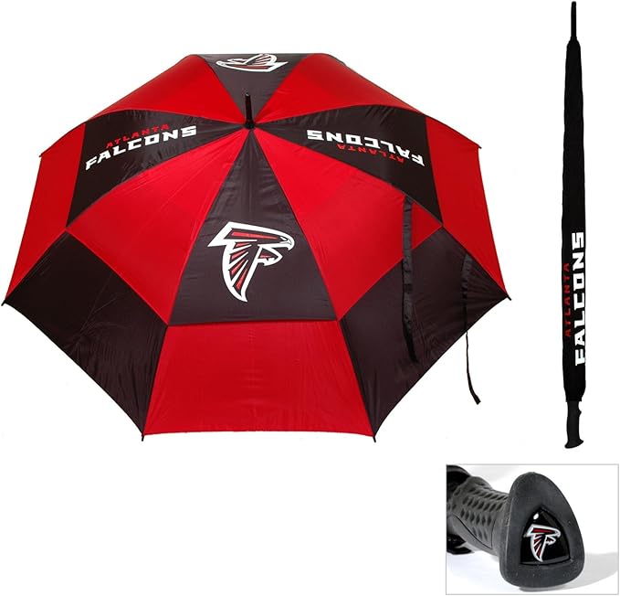 Team Golf NFL San Francisco 49ers Golf Umbrella 62" Golf Umbrella with Protective Sheath, Double Canopy Wind Protection Design, Auto Open Button