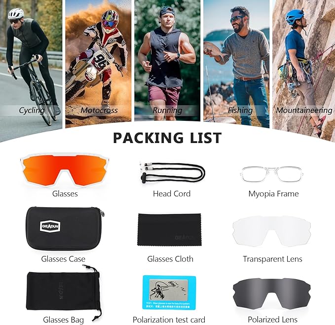 Sports Sunglasses Cycling Glasses Pink Polarized Glasses Baseball glasses with 3 lenses,Fishing,Ski Running Golf