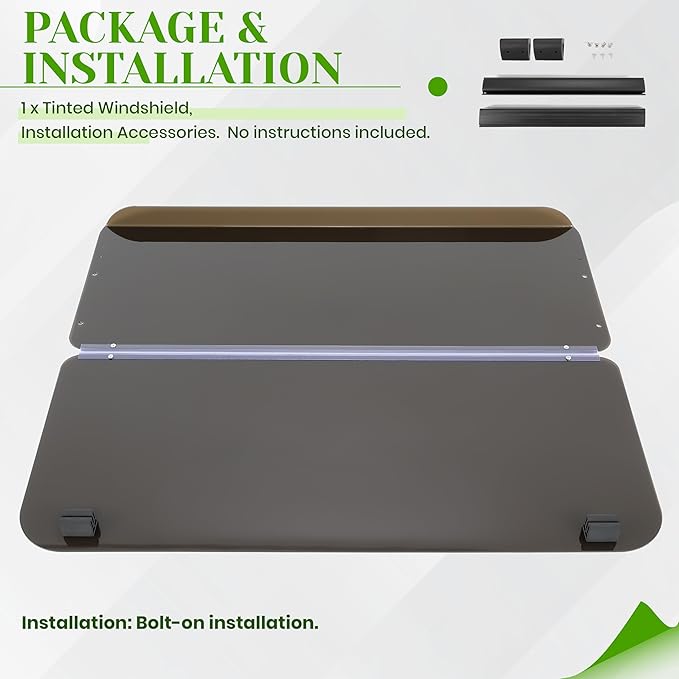 HECASA Tinted Windshield Compatible with 1985-1995 Yamaha G2/G9 Models Golf Cart Fold Down Windscreen