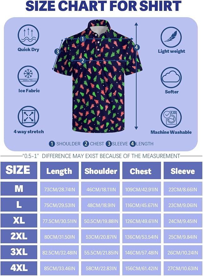 HUURAY Funny Golf Polos for Men Funny Print Short Sleeve Shirts Quick Dry Polo Shirts Hawaiian Shirt Performance Golf Outfits
