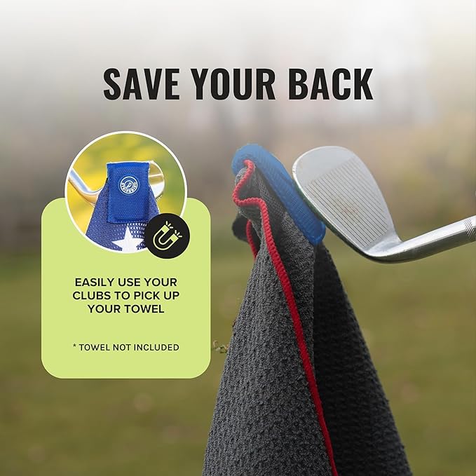 Stripebird - Magnetic Clip for Any Towel (Blue) - Highest Strength Magnet for Magnetic Golf Towel - Removable from Towels - Magnetic Golf Towel Clip - Magnetic Golf Towels for Men