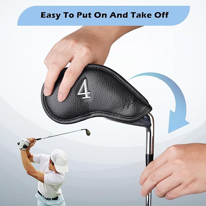 Craftsman Golf Magnetic Iron Headcovers Protective Cover with Large No. Available for Customize Name
