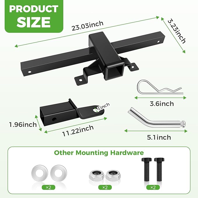 10L0L Golf Cart Bumper Trailer Hitch Suitable for Club Car DS Models,Trailer Hitch Fit for Golf Cart Backseat Footrest