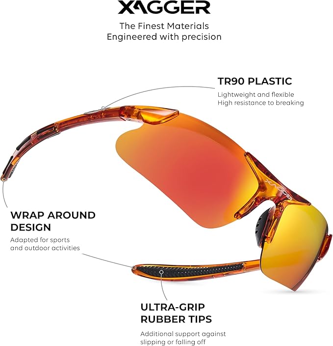 Xagger Kids Youth Polarized Sports Sunglasses for Boys Girls Baseball Softball Glasses TR90 Frame