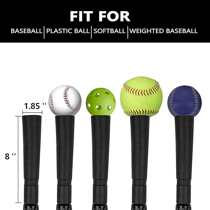 Hikeen Baseball Tees - Batting Tee with Portable Tripod Stand for Softball Hitting Training, Includes Carrying Bag