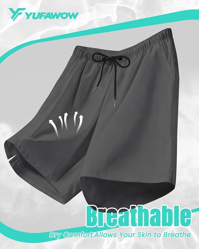 9 Inch Men Swim Trunks with Mesh Lining Quick Dry Breathable Pockets for Summer Beach Cruise Water Park Gym Running