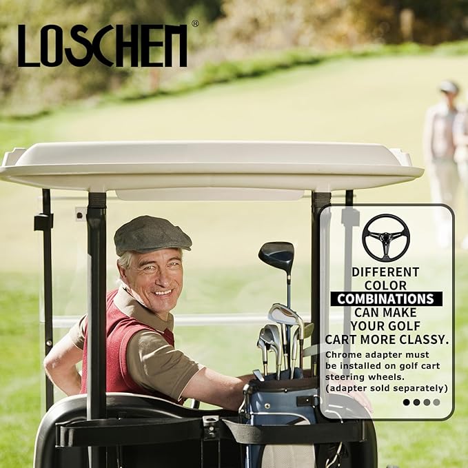 LOSCHEN Golf Cart Steering Wheel Universal Design for Club Car Ds and Precedent EZGO RXV & TXT, for Yamaha Golf Cart Steering Wheel